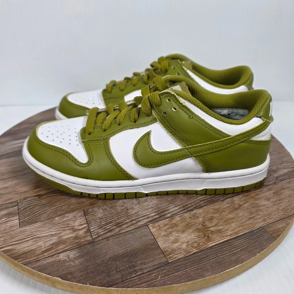 Nike Dunk Low (GS) Shoes Kids 3.5Y Pacific Moss White Sneakers FB9109-108